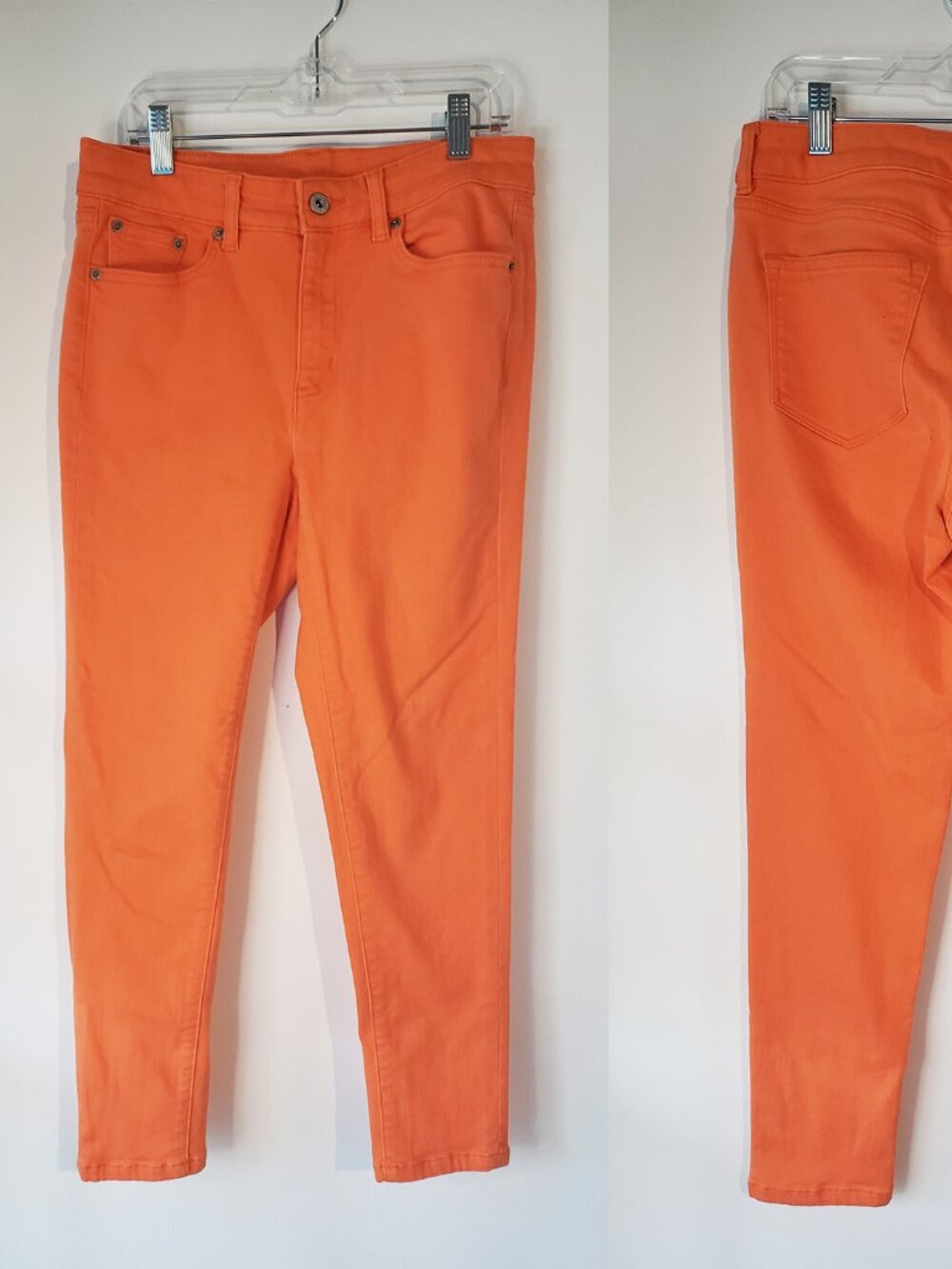 Ralph Lauren Stretchy Jeans Orange w Classic Leather Label and RL Button Details